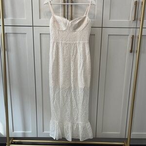 Reformation Cream Lace Dress